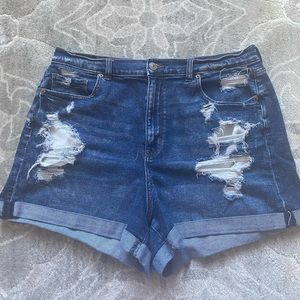 Dark Wash American Eagle Mom Shorts